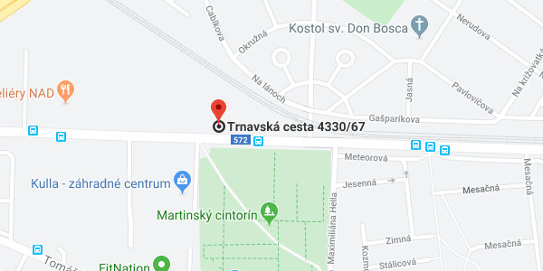 Mapa odvoz nábytku Bratislava